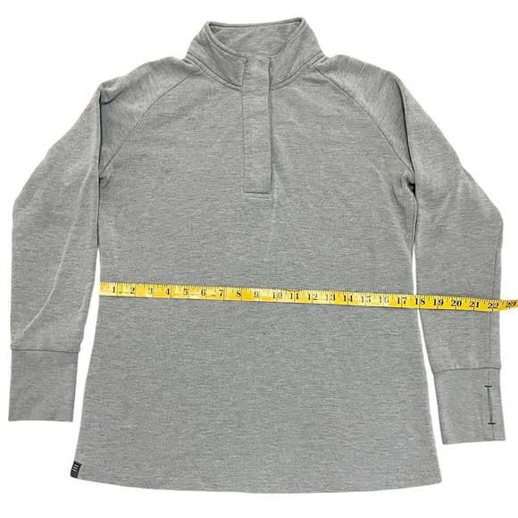 Free Fly Grey Performance Bamboo Fleece Pullover with Snaps & Thumb Holes Medium - Picture 4 of 9